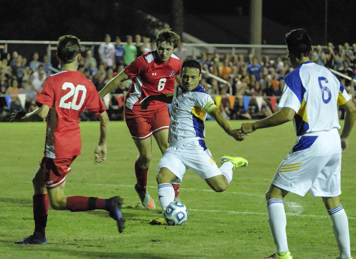 Adrian Torres competing during his collegiate soccer career