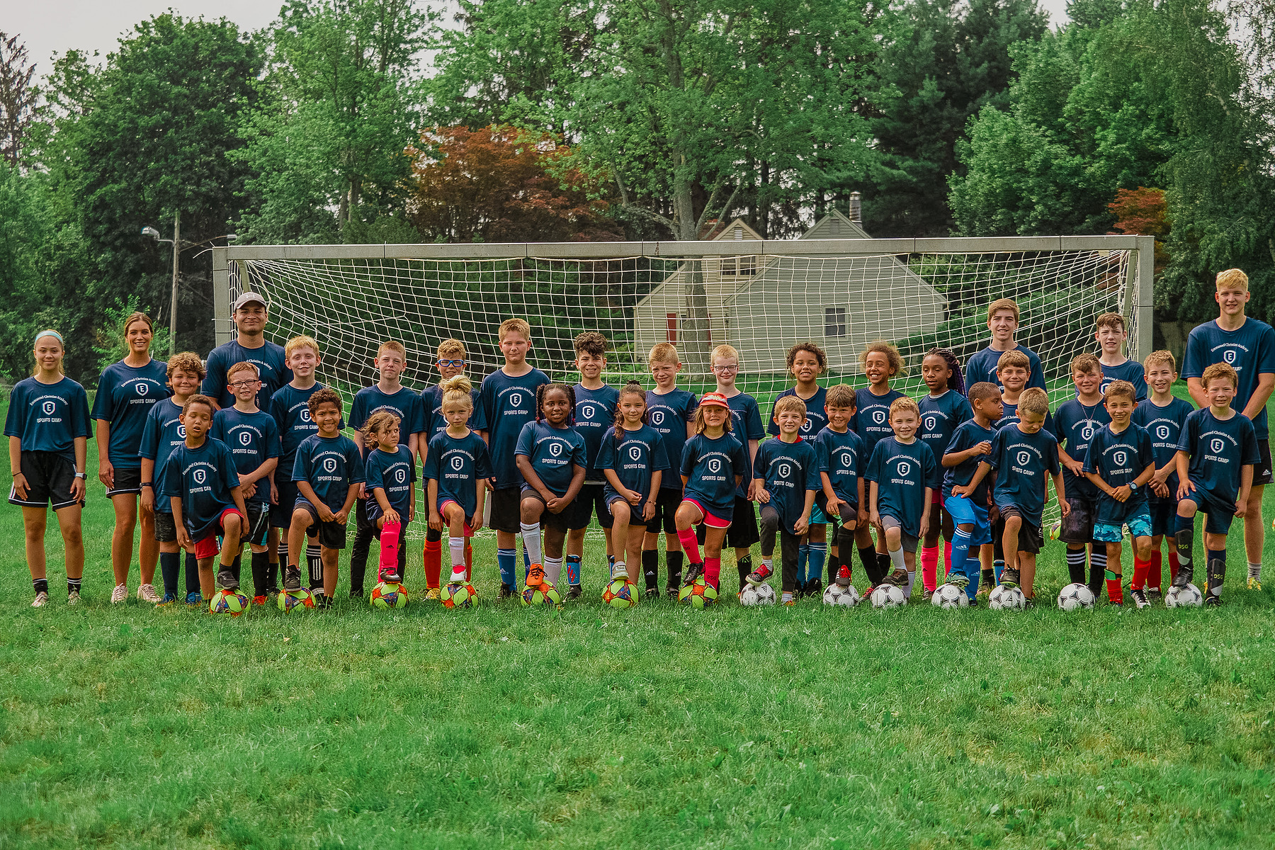 Youth athletes at the Emmanuel Christian Academy summer sports camp